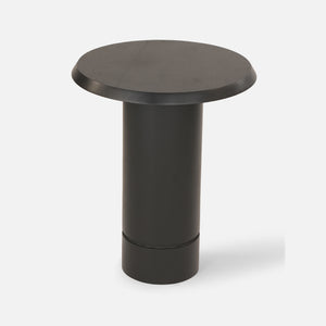 Eden Pedestal Round Side Table, Tall - Black