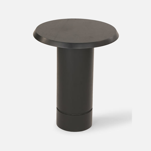 Eden Pedestal Round Side Table, Tall - Black