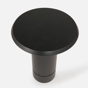 Eden Pedestal Round Side Table, Tall - Black