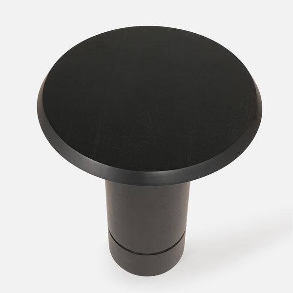 Eden Pedestal Round Side Table, Tall - Black