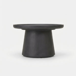 Black ceramic table on a white background