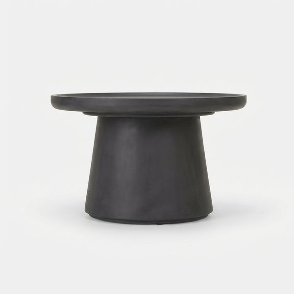 Black ceramic table on a white background