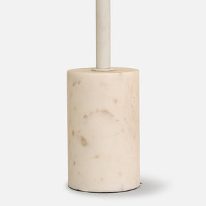 Terry Side Table With Marble Base - White