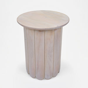 Olan Scallop Side Table - Whitewash