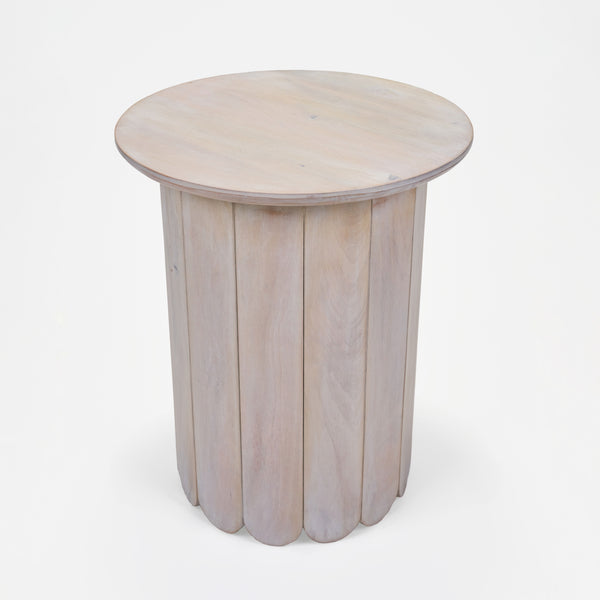 Olan Scallop Side Table - Whitewash