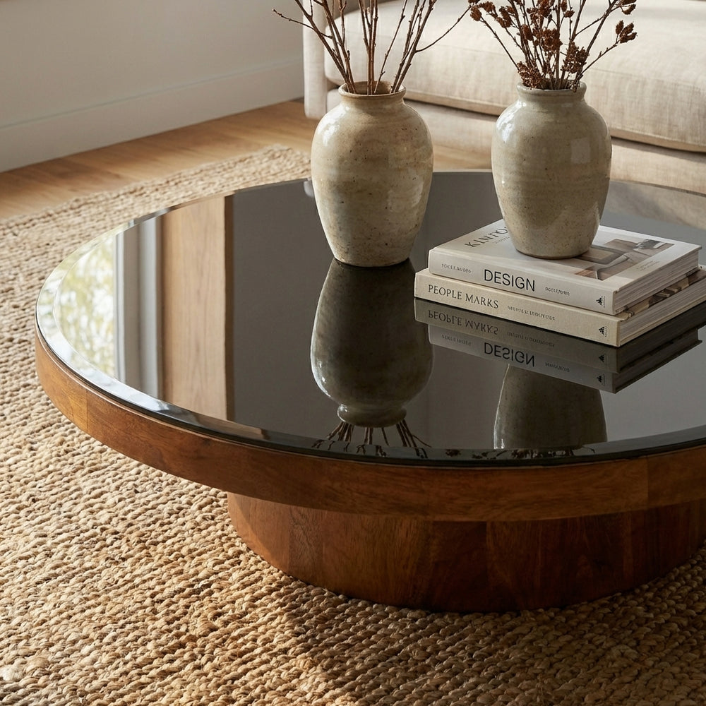 Mayo Black Glass Coffee Table