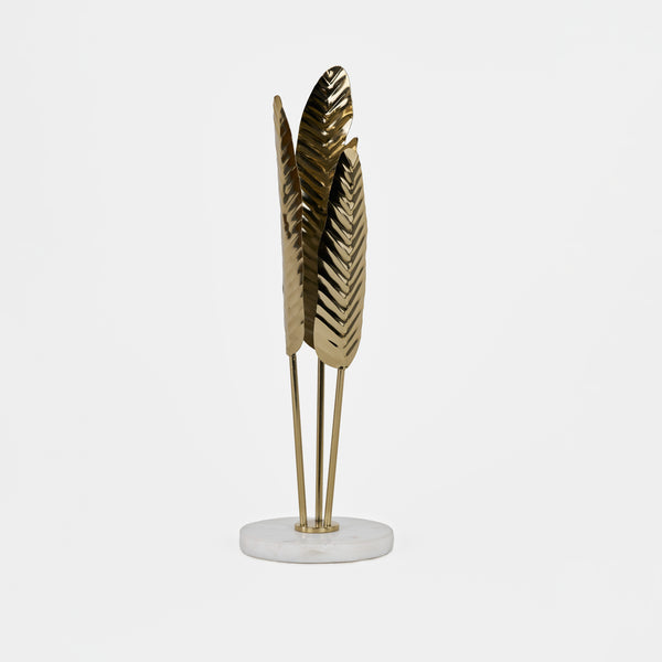 Rish Metal Decorative Accent With Marble Base - Gold