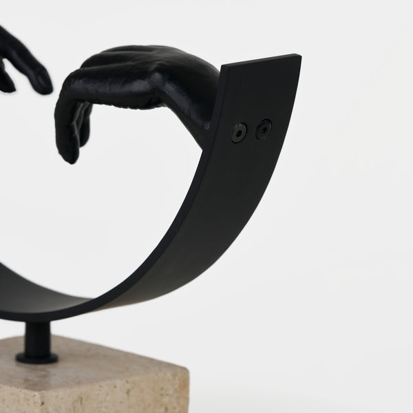 Sync Metal Sculpture With Marble Base - Black