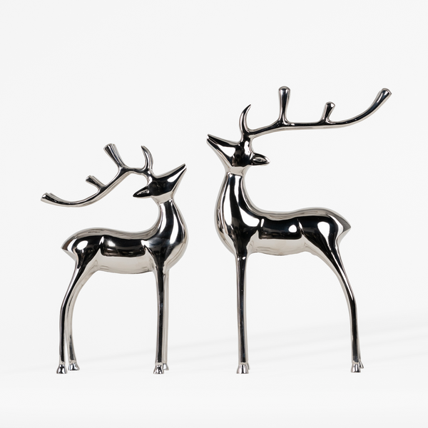 Vixen Metal Decorative Accent Reindeer Set - Silver