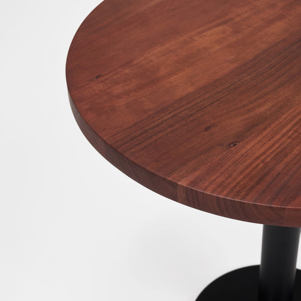 Joyce Side Table With Wooden Top - Black & Walnut