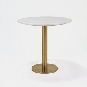 Joyce Side Table With Marble Top - Gold & White