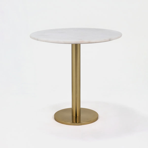 Joyce Side Table With Marble Top - Gold & White