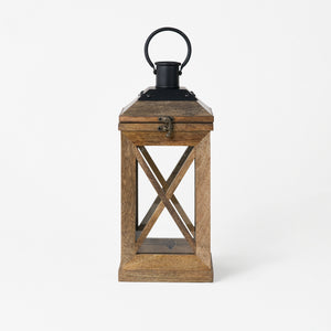 Eon Wooden Lantern, Medium - Natural