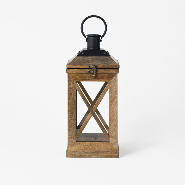 Eon Wooden Lantern, Medium - Natural