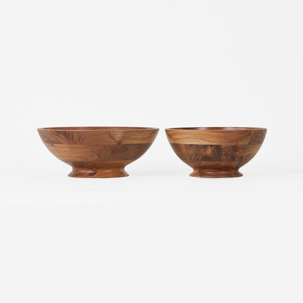 Mez Wooden Serving Bowl, Set of 2 - Natural