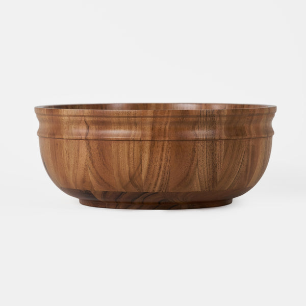 Swirl Wooden Serving Bowl, Set Of 4 - Natural