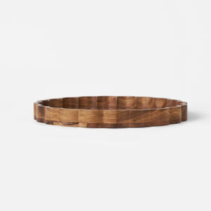 Scallop Wooden Platter, Natural