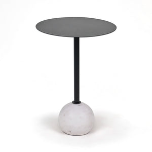 Yona Side Table With Marble Base - Black & White