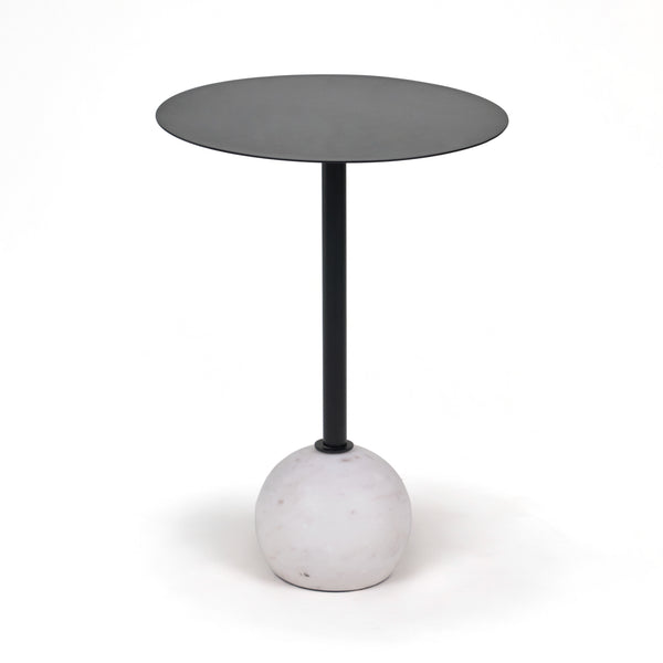 Yona Side Table With Marble Base - Black & White