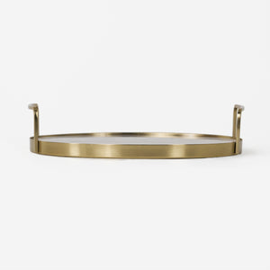 Fia Marble Tray With Metal Handles - Gold