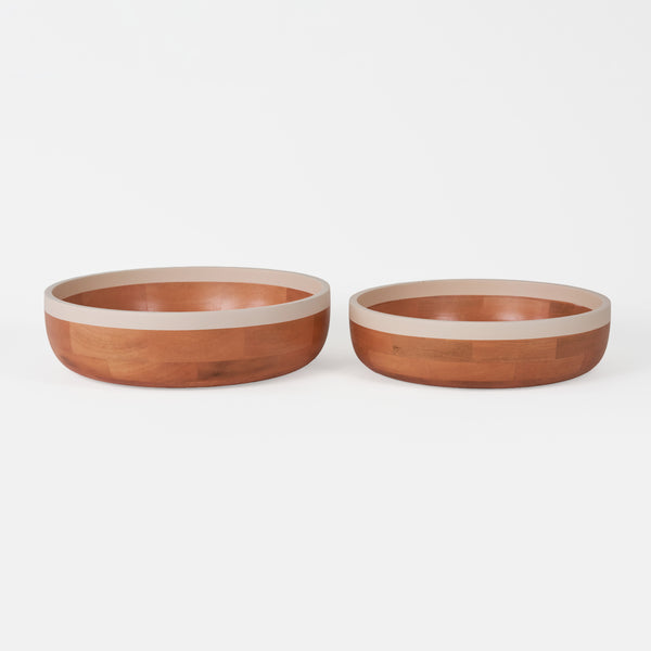 Orbis Wooden Serving Bowl, Set Of 2 - Natural