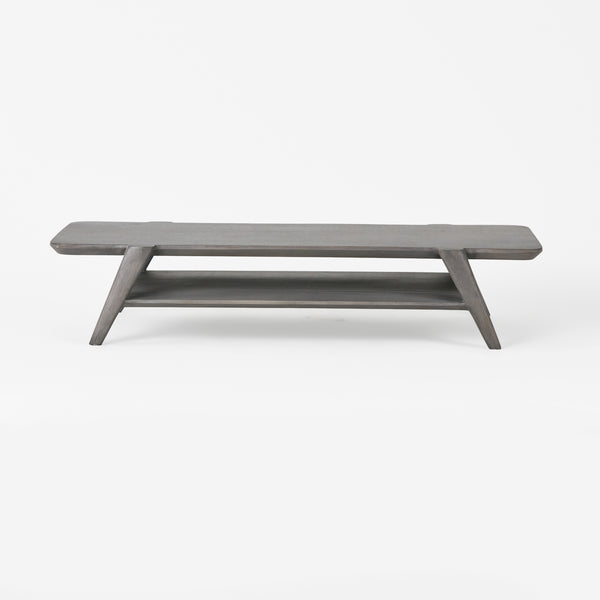 Studo Wooden Laptop Stand With Shelf Storage - Grey