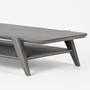 Studo Wooden Laptop Stand With Shelf Storage - Grey