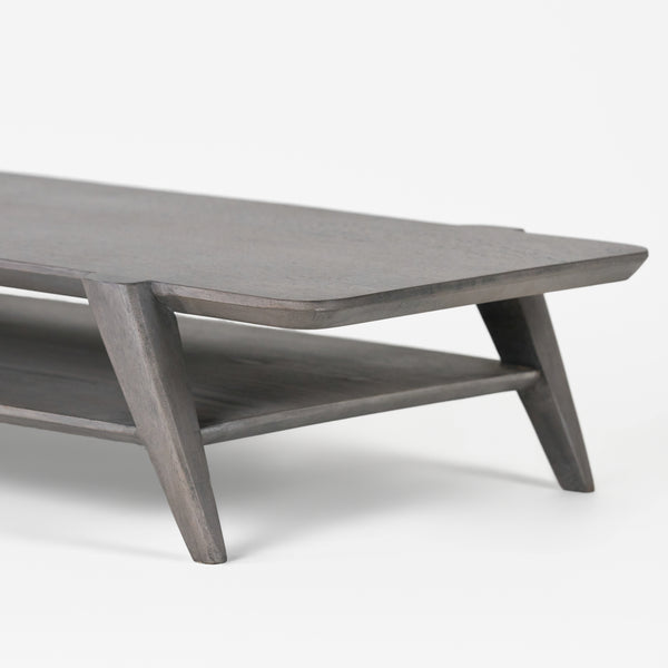 Studo Wooden Laptop Stand With Shelf Storage - Grey