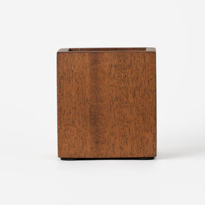 Boxy Wooden Pen Holder, Brown