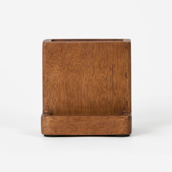 Slot Wooden Mobile Stand - Brown