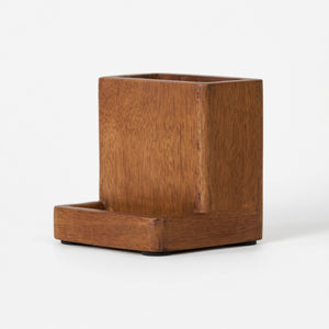 Slot Wooden Mobile Stand - Brown