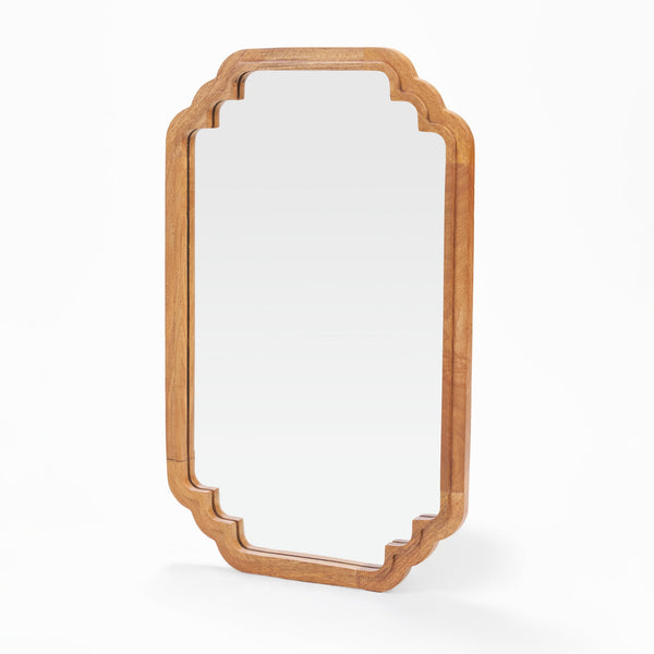 Celia Rectangular Wall Mirror With Wooden Frame - Honey