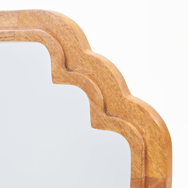 Celia Rectangular Wall Mirror With Wooden Frame - Honey