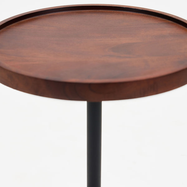 Elnor Side Table With Marble Base - Walnut