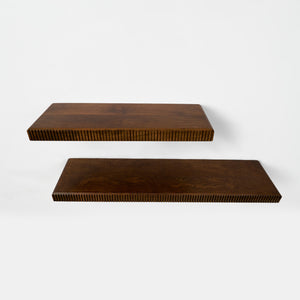Nook Wooden Wall Shelves, Set Of 2 - Walnut