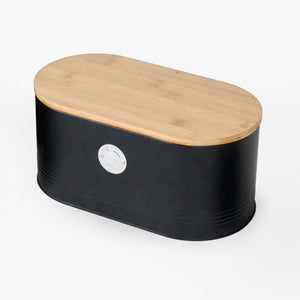 Penta Storage Box With Wooden Lid - Black