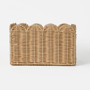 Frill Rattan Storage Basket, Square - Natural