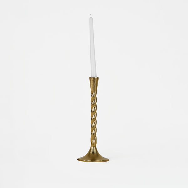 Loor Metal Candle Holder, Set Of 2 - Gold