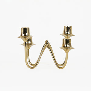 Bezel Metal Candle Holder, Gold