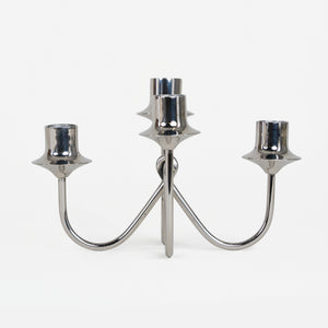 Bezel Metal Candle Holder, Silver