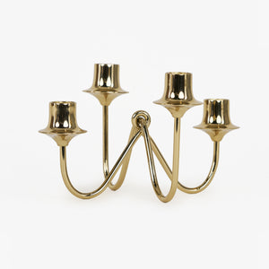 Bezel Metal Candle Holder, Gold