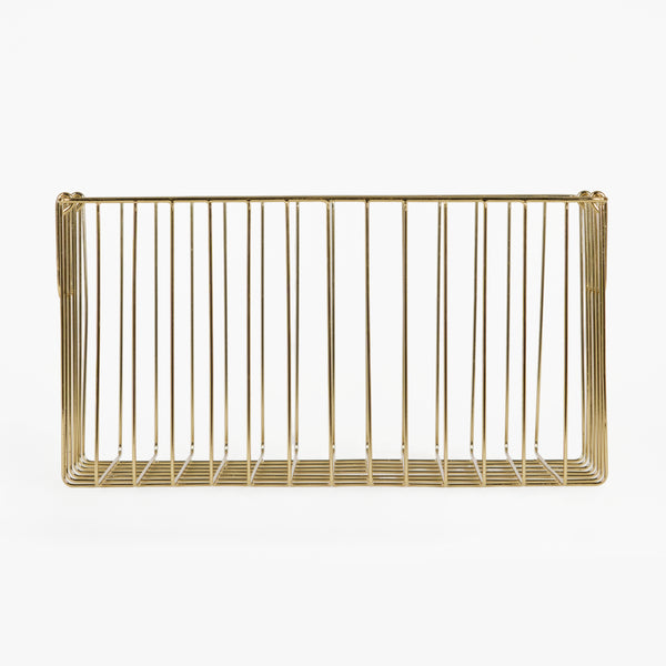 Livon Metal Storage Basket, Set Of 2 - Gold