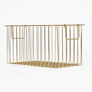 Livon Metal Storage Basket, Set Of 2 - Gold
