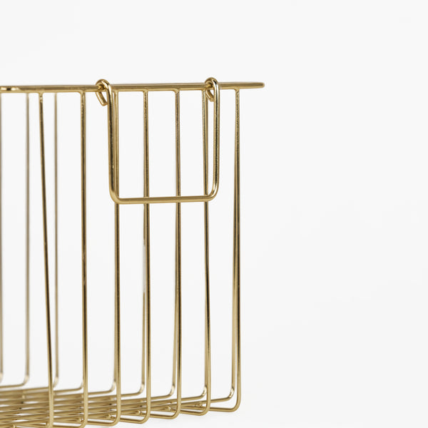 Livon Metal Storage Basket, Set Of 2 - Gold