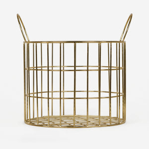 Lexa Round Metal Storage Baskets, Set of 2 - Gold
