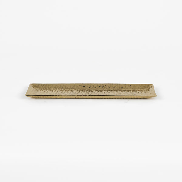 Relish Rectangular Metal Platter, Set Of 3 - Gold