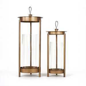 Cesca Metal Lantern, Set Of 2 - Brown