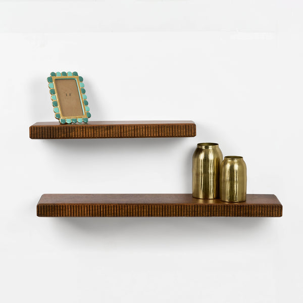 Nook Wooden Wall Shelves, Set Of 2 - Walnut