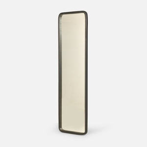 Rectangular mirror with a black frame on a white background