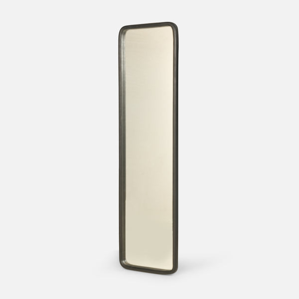 Rectangular mirror with a black frame on a white background